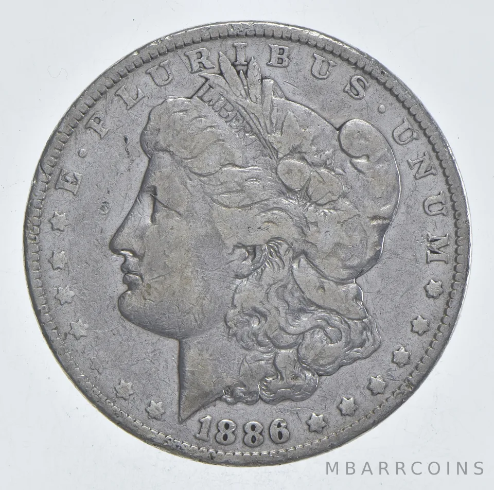Early - 1886 Morgan Silver Dollar - 90% US Coin *934