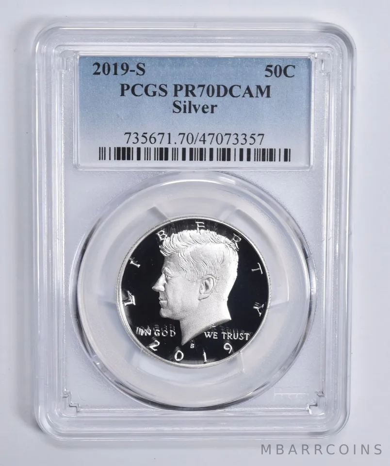 2019-S Kennedy Half Dollar Silver PR70 DCAM PCGS Blue Lbl