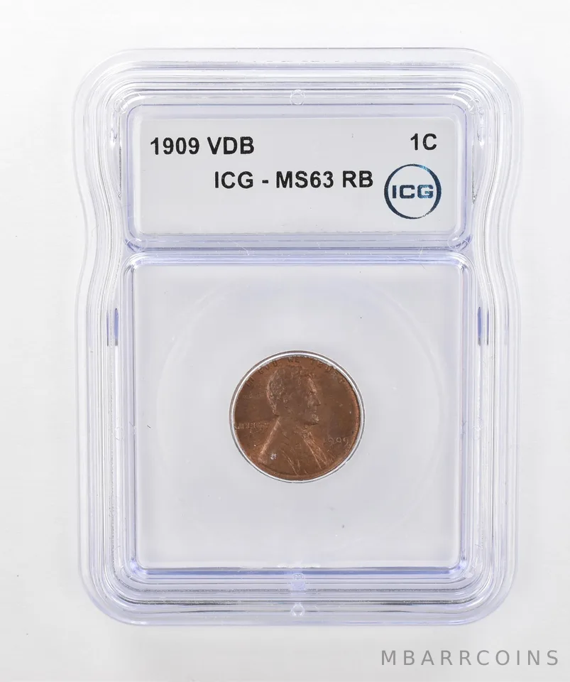 1909 VDB Lincoln Wheat Cent MS63 RB ICG Beautiful Tone *2906