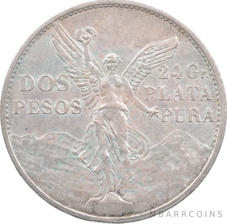 1921 Mo Mexico 2 Pesos Silver Centennial a5355