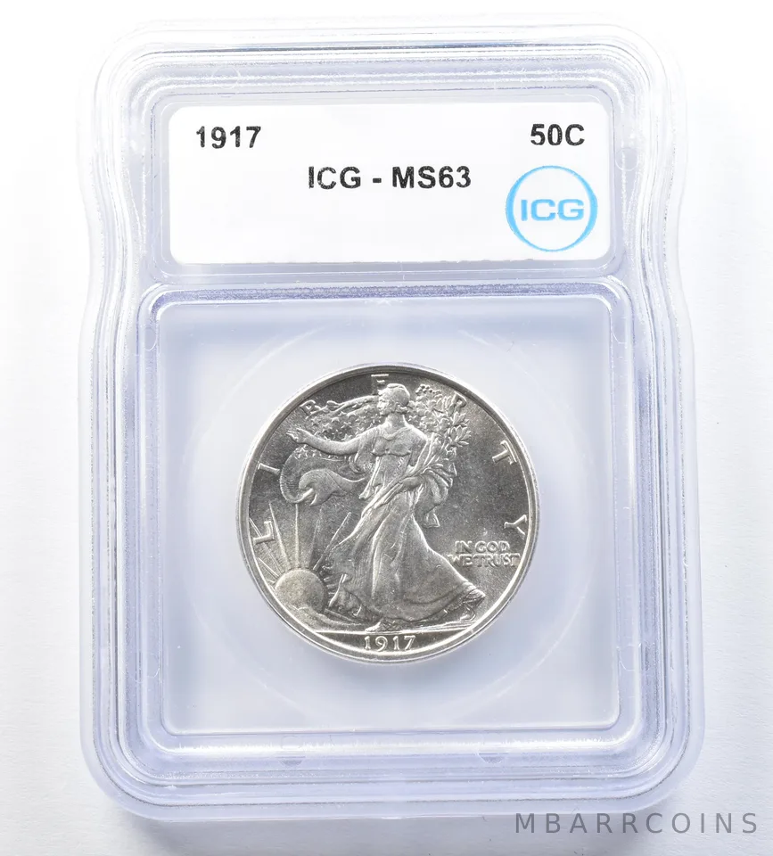 1917 Walking Liberty Half Dollar MS63 ICG *8822