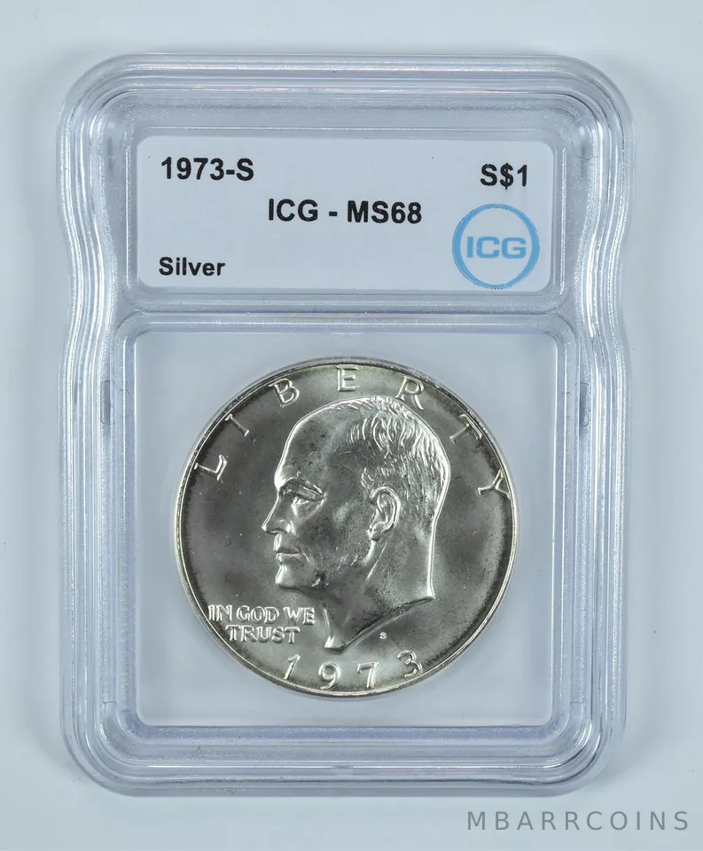 1973-S Eisenhower $1 Silver 40% MS68 ICG