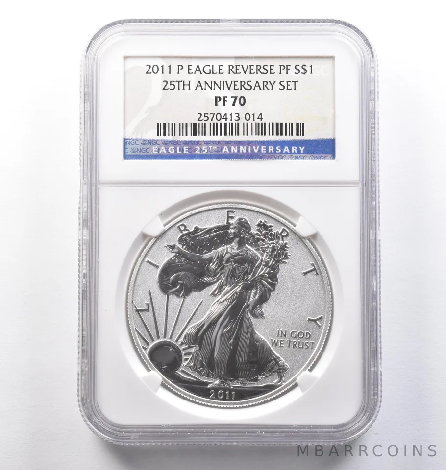 2011-P American Silver Eagle 25th Anniversary Set Reverse PF70 NGC *3876