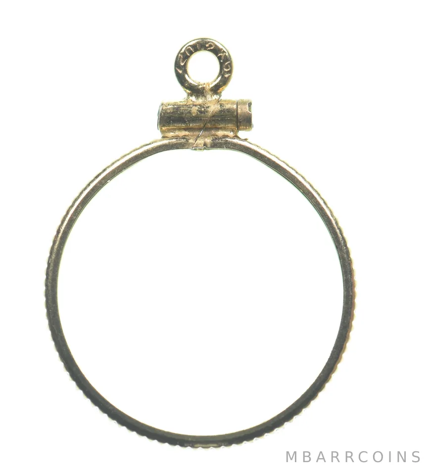 12k 0.6 Gram Gold Filled 15.5mm Coin Bezel Pendant Frame Edge *4947