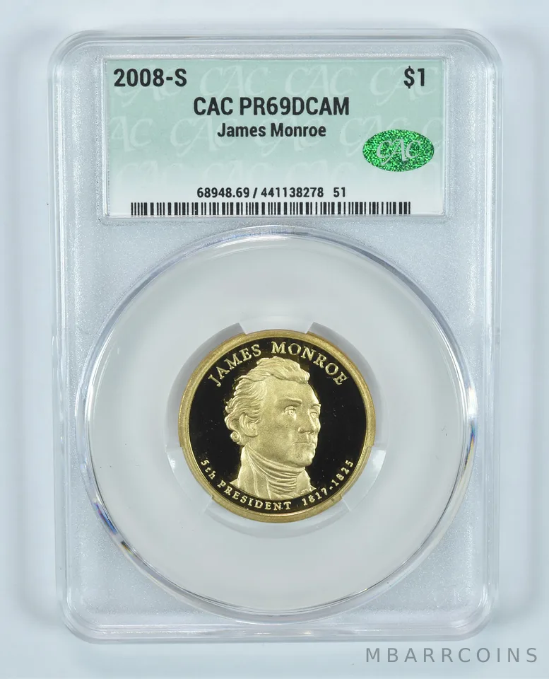 2008-S Presidential $1 James Monroe PR69 DCAM CAC CACg