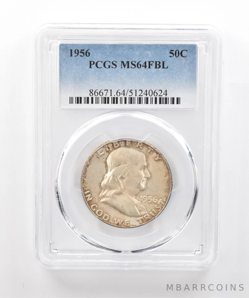 1956 Franklin Half Dollar MS64 FBL PCGS Beautiful Tone a1980
