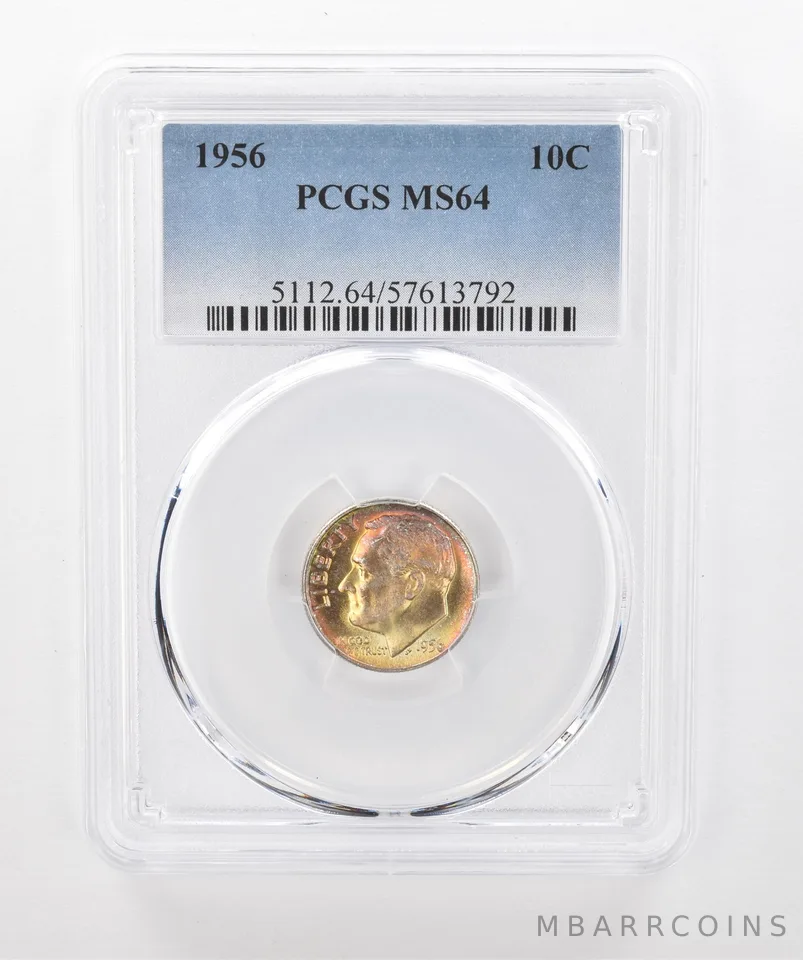 1956 Roosevelt Dime MS64 PCGS Beautiful Tone *1560
