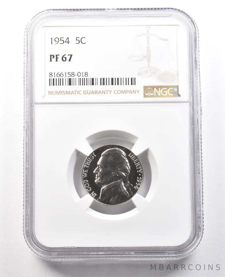 1954 Jefferson Nickel PF67 NGC PQ Cameo Contrast *8028
