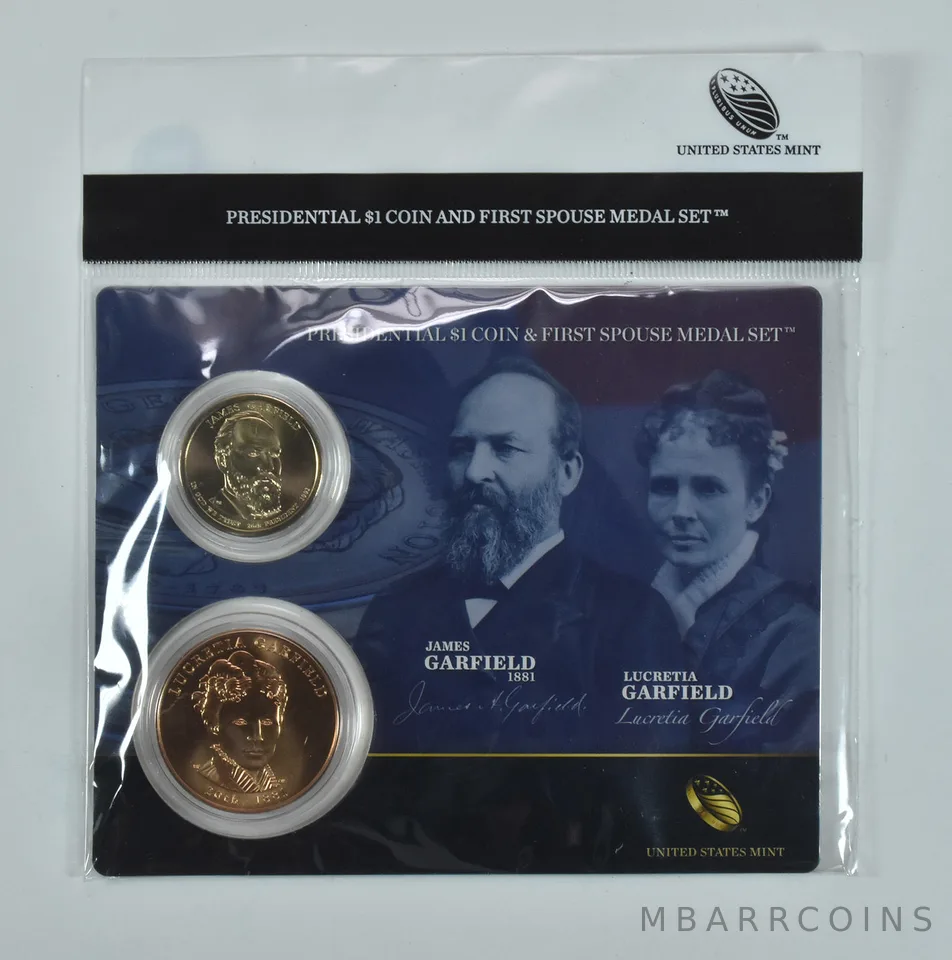 2011 Presidential $1 & First Spouse Medal Set - James & Lucretia Garfield