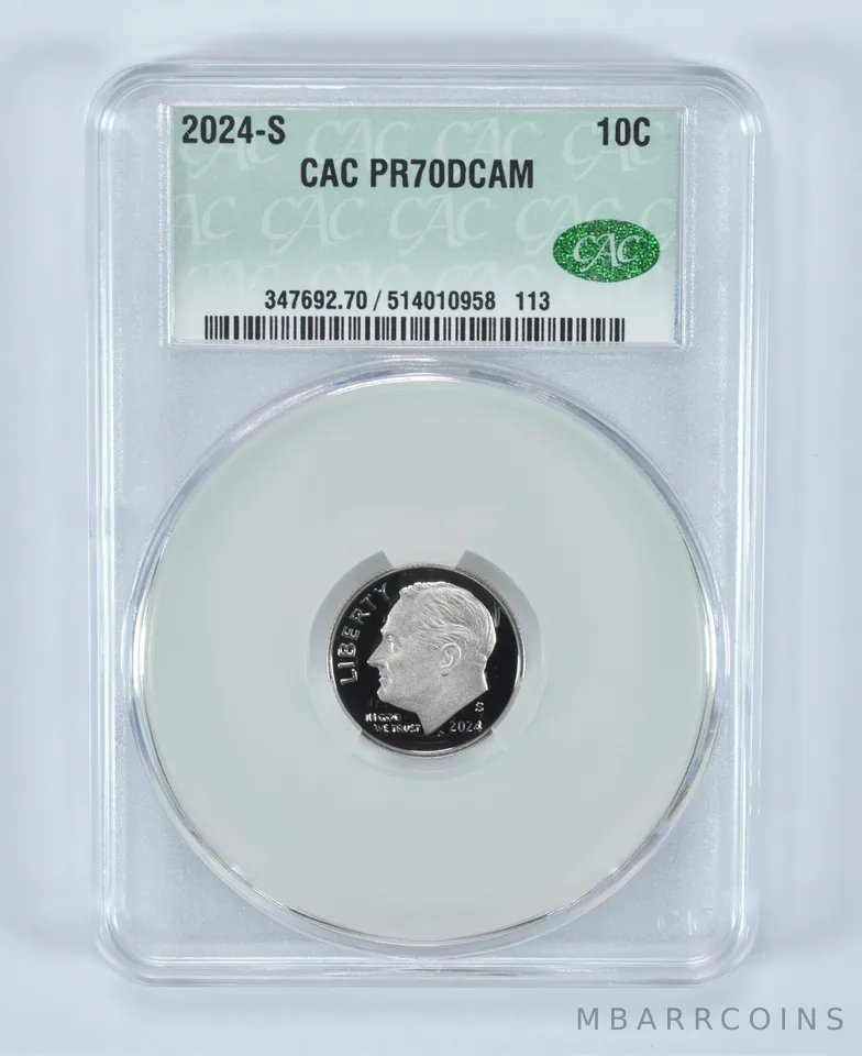 2024-S Roosevelt Dime PR70 DCAM CAC CACg