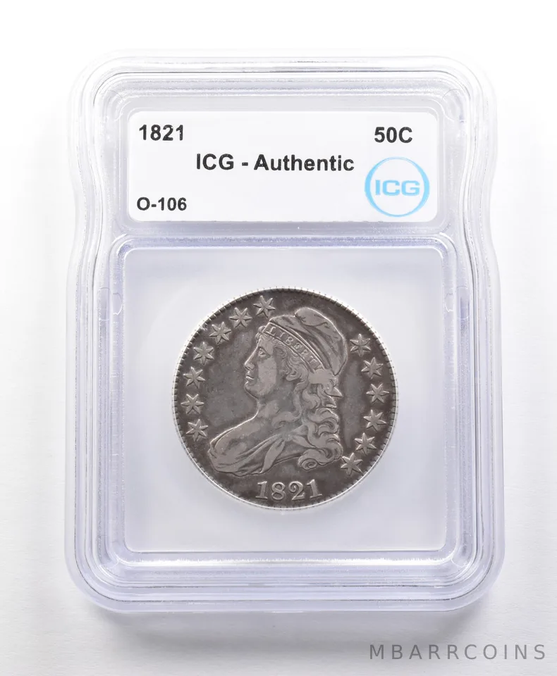 1821 Capped Bust Half Dollar O-106 Authentic ICG *5641