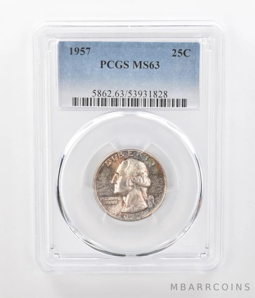 1957 Washington Quarter MS63 PCGS Beautiful Tone a1124