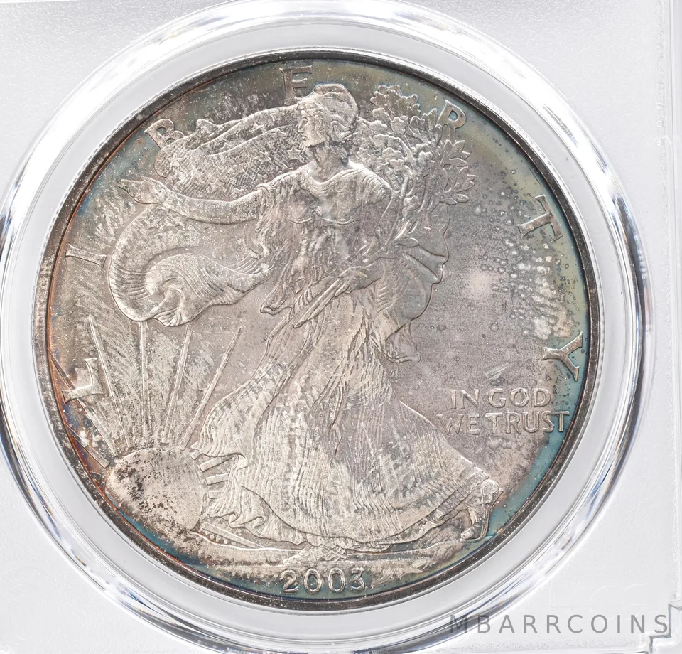 2003 American Silver Eagle MS68 PCGS Beautiful Tone *1221