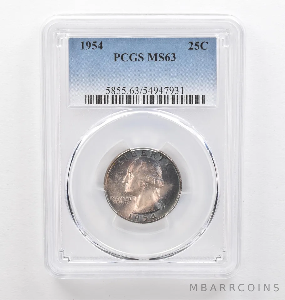 1954 Washington Quarter MS63 PCGS Beautiful Tone *0308