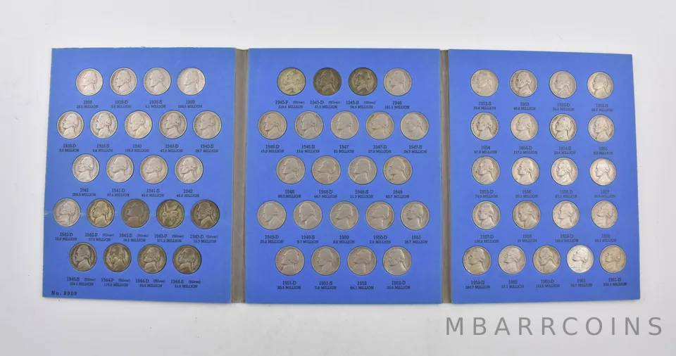 1938-1961- Jefferson Nickels Set US Coin Collection Complete w/Silver