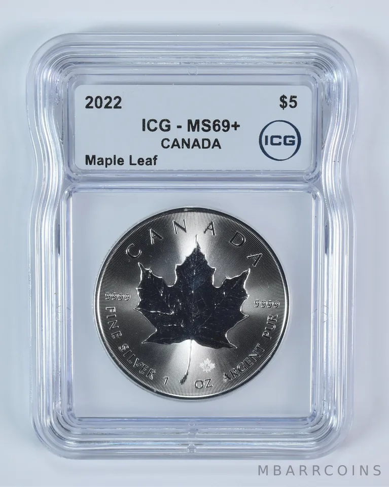 2022 Canada 5 Dollar Silver Maple Leaf MS69+ ICG