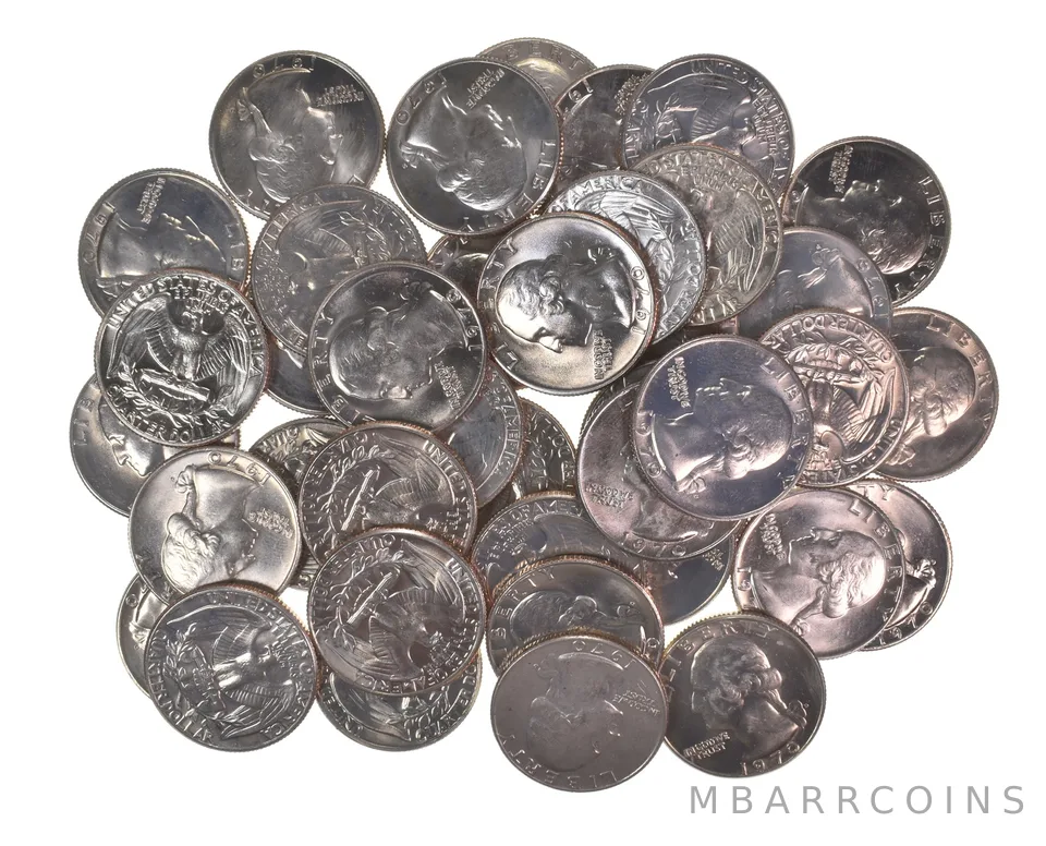 Lot (40) 1970-D Washington Quarter Clad Unc Roll