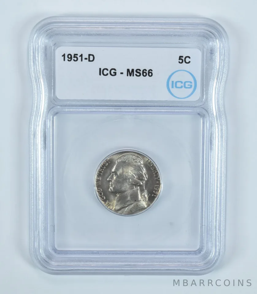 1951-D Jefferson Nickel MS66 ICG