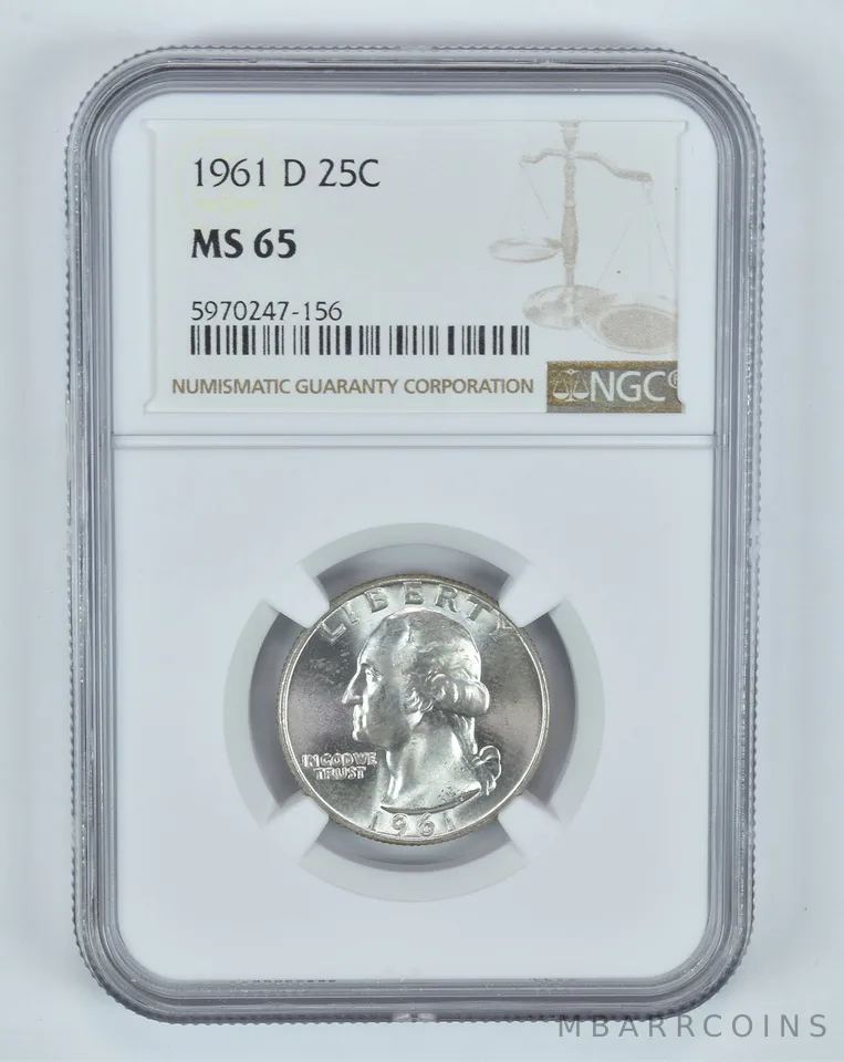MS65 1961-D Washington Quarter - Graded NGC Toned! a8813