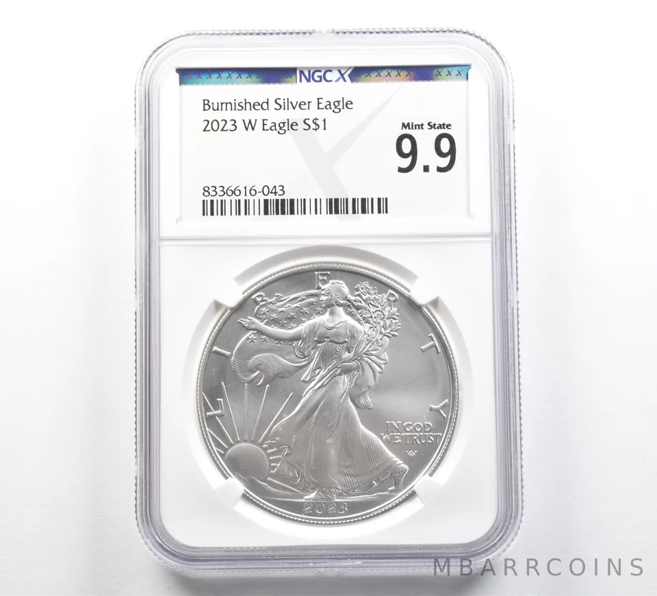 2023-W Burnished Silver Eagle Mint State 9.9 NGC X NGCX
