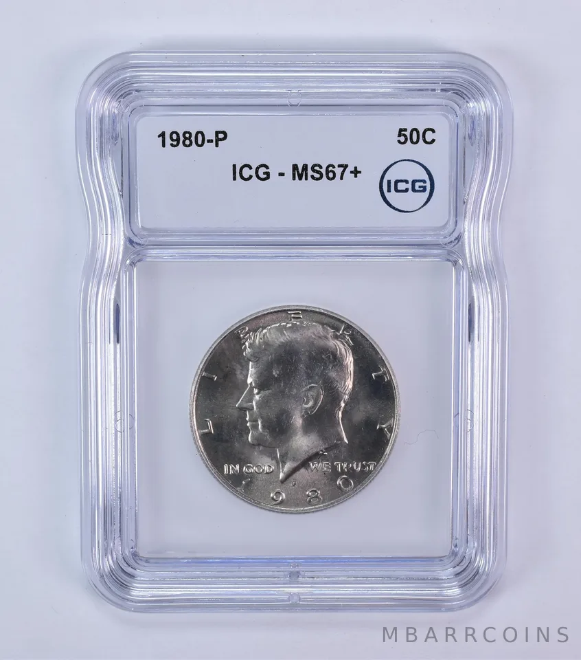 1980-P Kennedy Half Dollar MS67+ ICG
