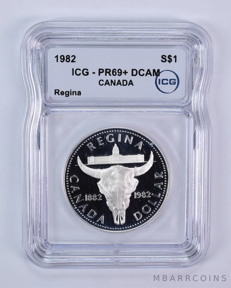 1982 Canada 1 Dollar Silver Regina PR69+ DCAM ICG