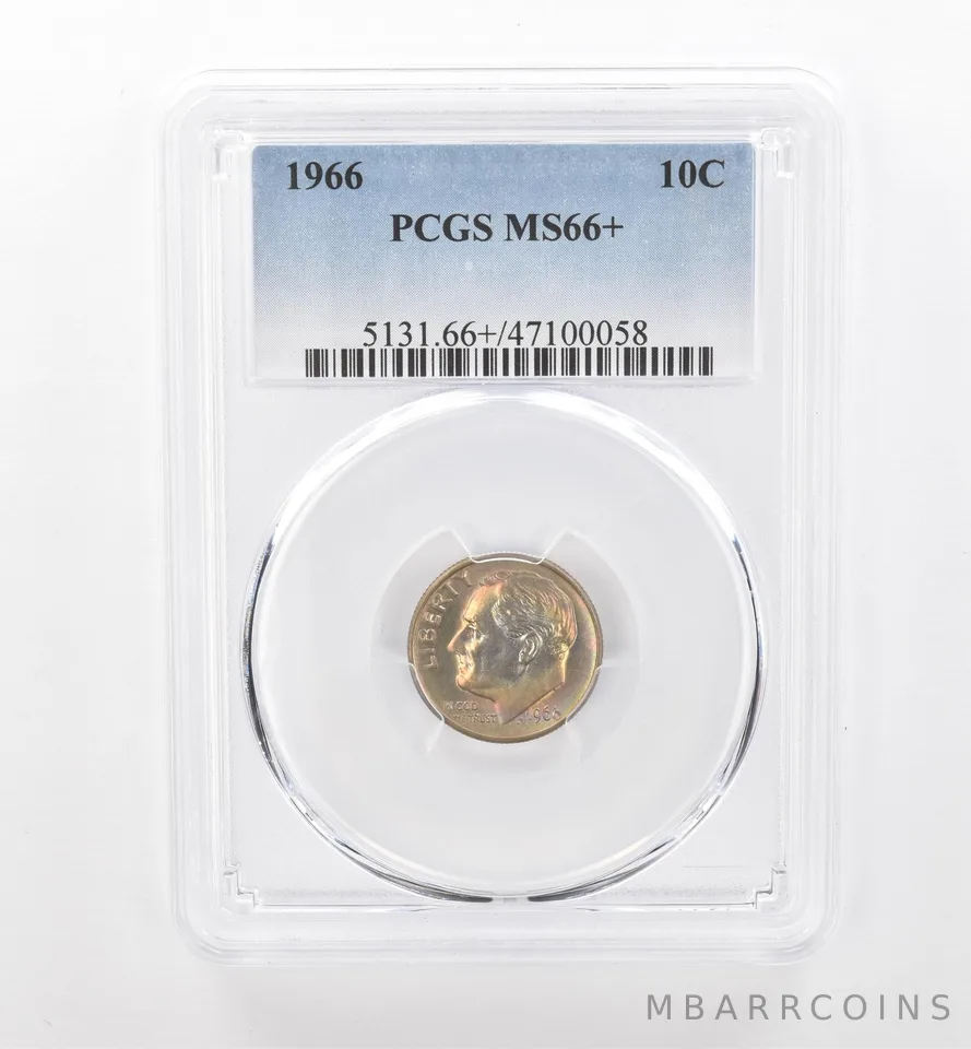 1966 Roosevelt Dime MS66+ PCGS Beautiful Tone *1884