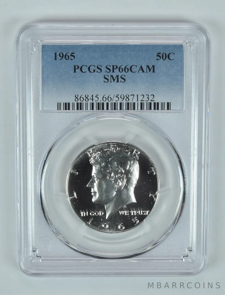 1965 Kennedy Half Dollar SMS SP66 CAM PCGS Blue Label