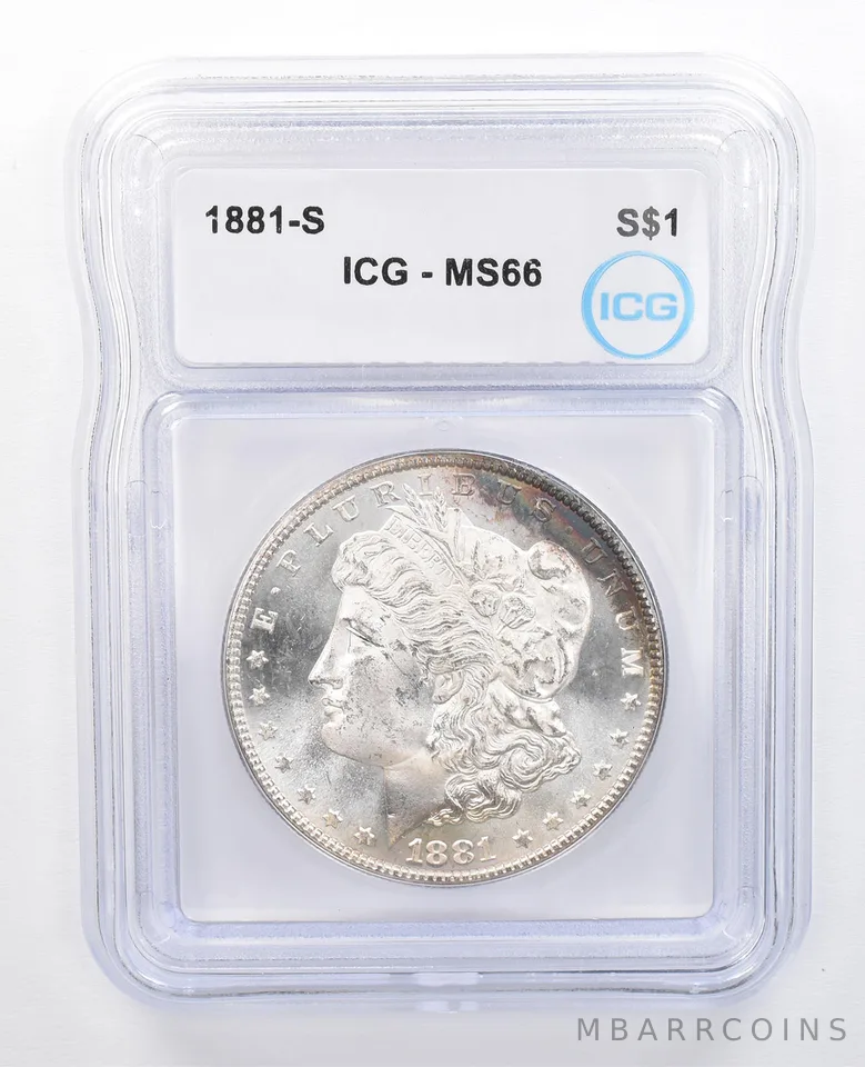 1881-S Morgan Silver Dollar MS66 ICG Peripheral Tone *7645