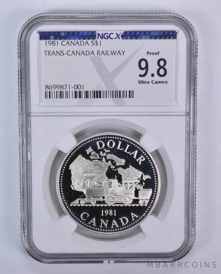 1981 Canada 1 Dollar Silver Trans-Canada Railway Proof 9.8 UCAM NGC X NGCX
