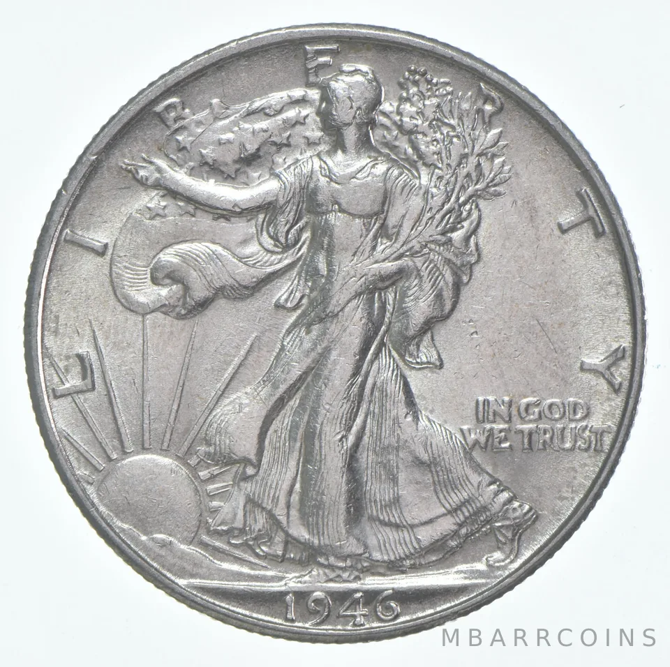 CHAU 1946-S Walking Liberty Half Dollar Choice AU 90% Silver (1pc)