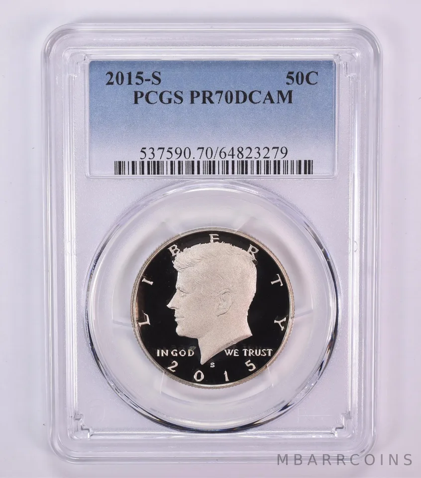 2015-S Kennedy Half Dollar PR70 DCAM PCGS Blue Label