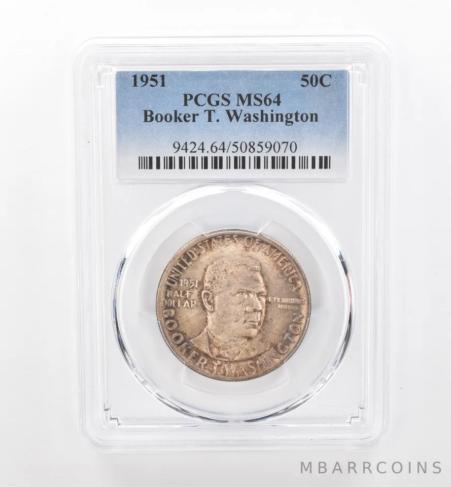 1951 Booker T Washington Commemorative Half Dollar MS64 PCGS Nice Tone *1854