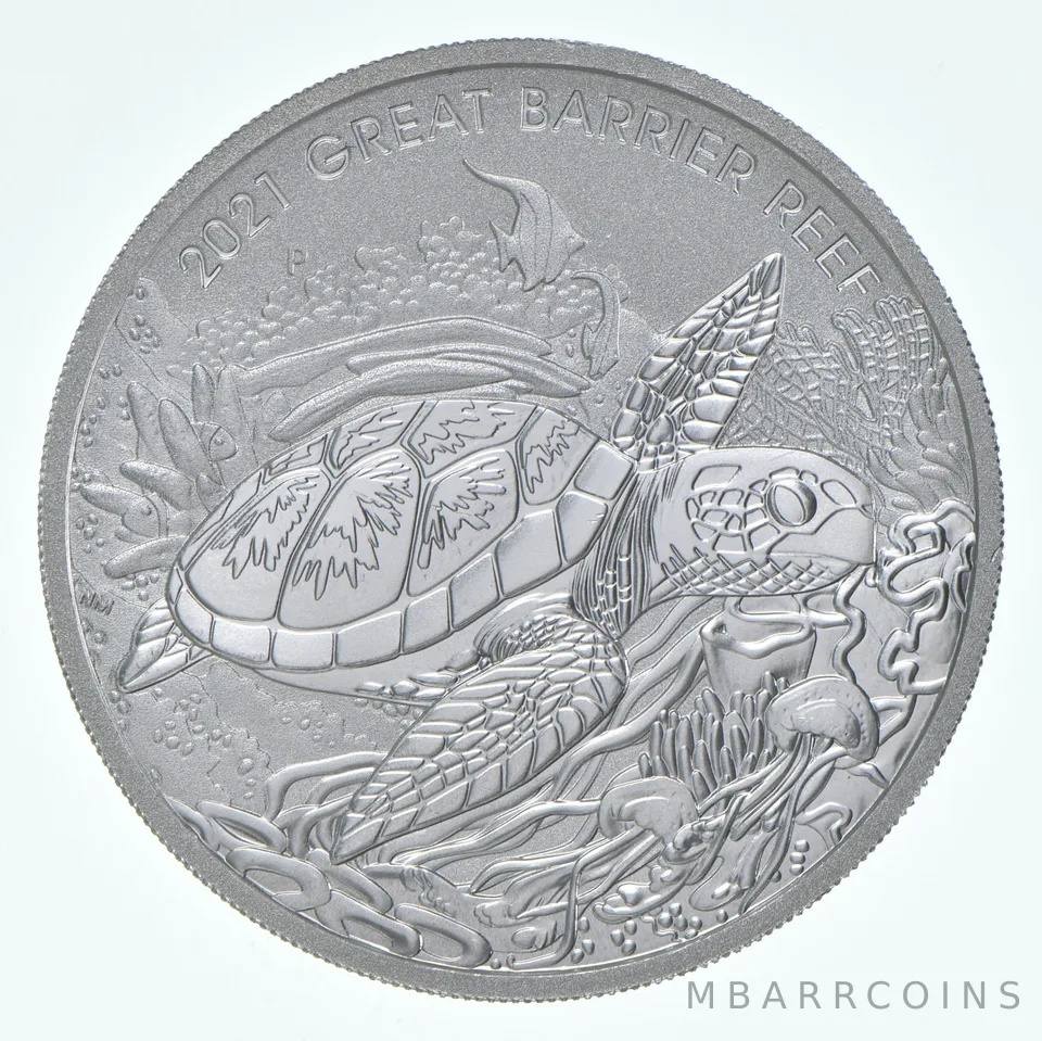 2021 Australia 2 Dollars Silver Great Barrier Reef 2 Oz