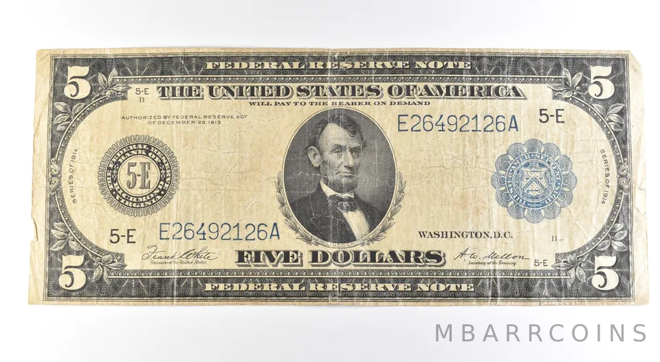 1914 $5 Richmond VA FRN Large Note Blue Seal *2705