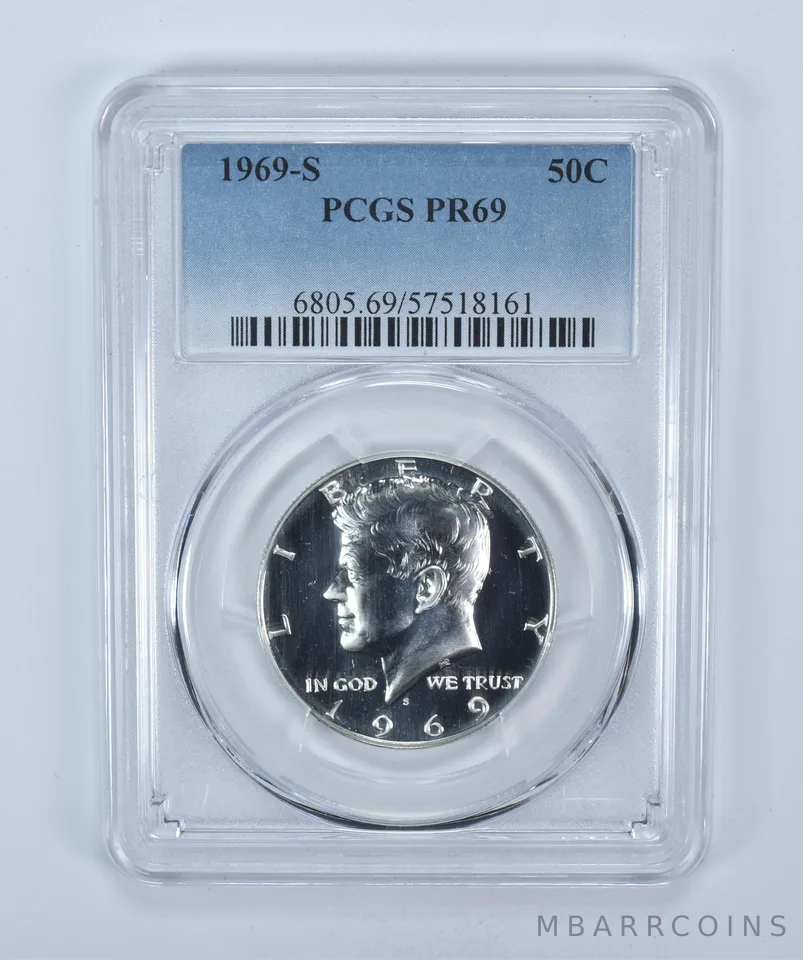 1969-S Kennedy Half Dollar PR69 PCGS Blue Label