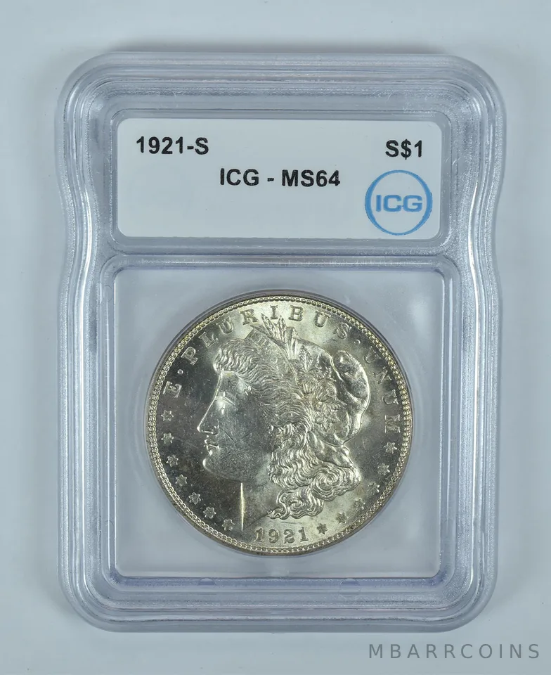 1921-S Morgan Silver Dollar MS64 ICG