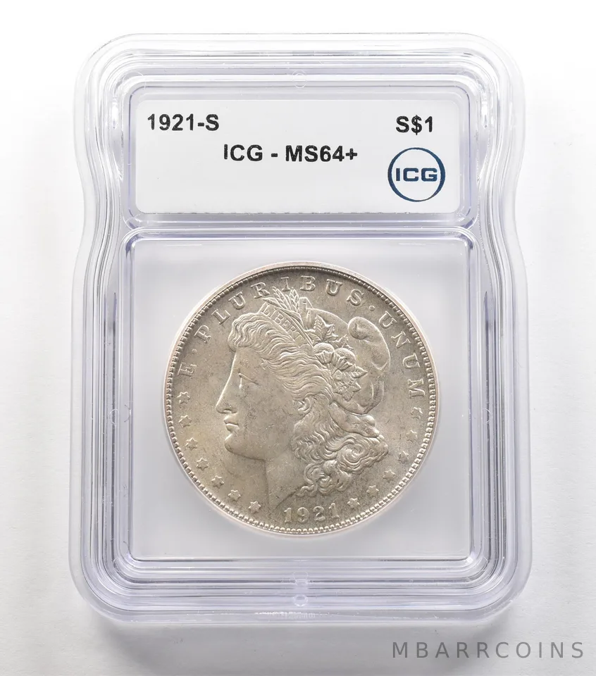 1921-S Morgan Silver Dollar MS64+ ICG *6709
