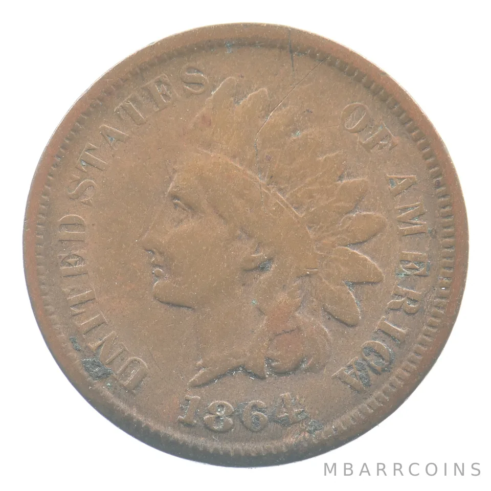 1864-L Indian Head Cent *4492