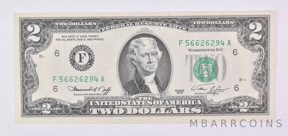 1976 $2 Atlanta GA FRN Green Seal Uncirculated