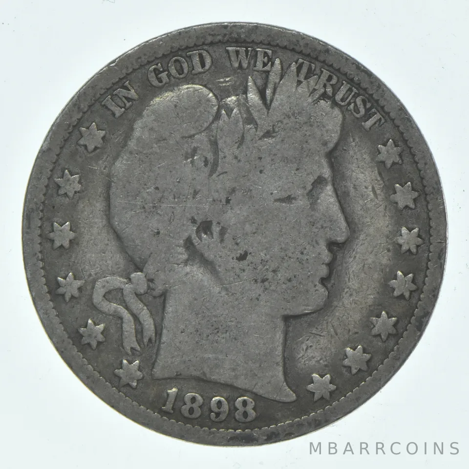 1898-O Barber Half Dollar Average Circ 90% Silver