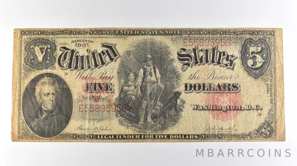 1907 $5 Legal Tender Large Note Red Seal *3120