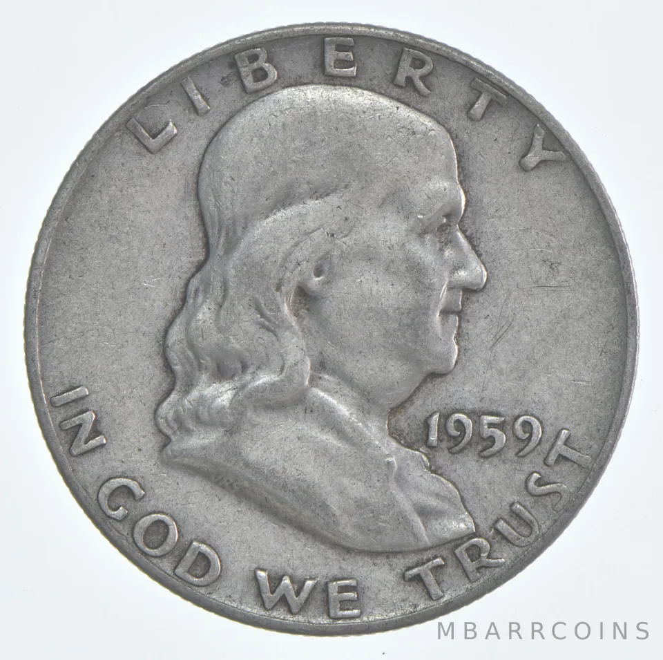 1959-D Franklin Half Dollar Circulated 90% Silver (1pc)