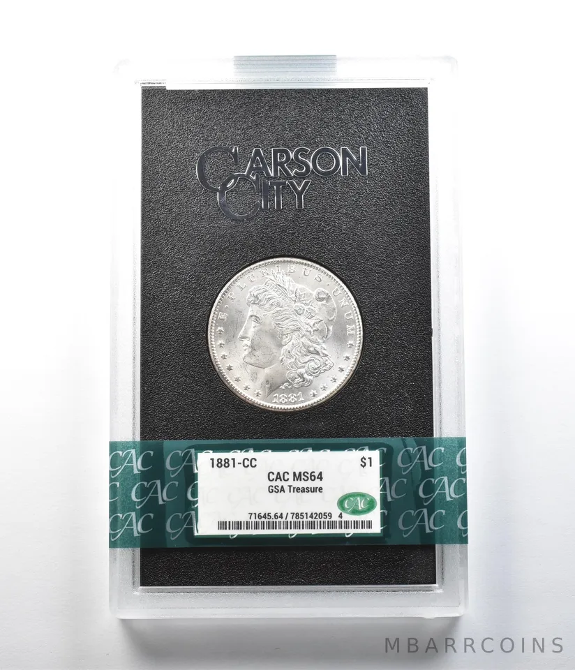 1881-CC Morgan Silver Dollar GSA Treasure MS64 CAC CACg a0866