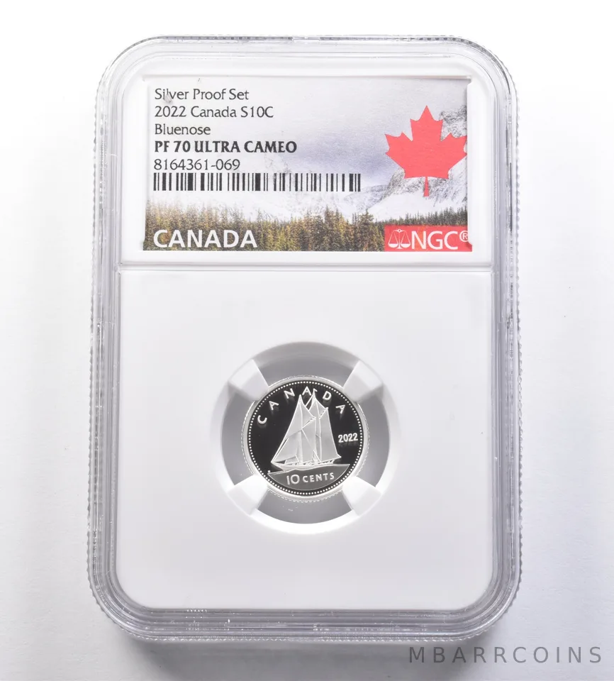 2022 Canada 10 Cents Silver Proof Set Bluenose PF70 UCAM NGC a7079