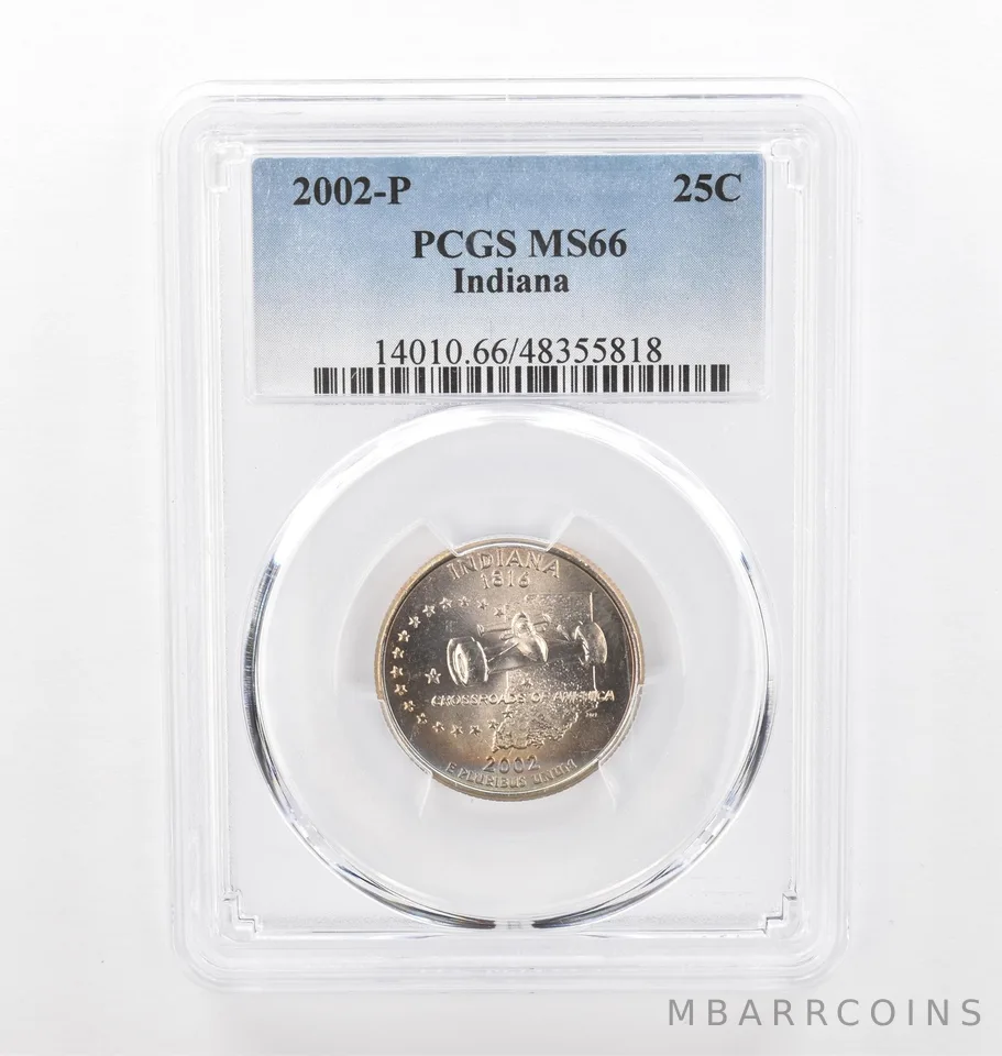 2002-P Washington State Quarter Indiana MS66 PCGS Beautiful Tone *2236
