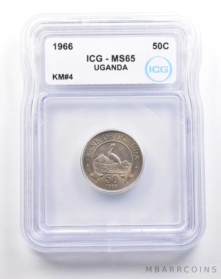 1966 Uganda 50 Cents KM#4 MS65 ICG *5469