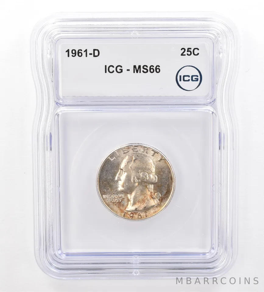 1961-D Washington Quarter MS66 ICG Beautiful Tone *7334