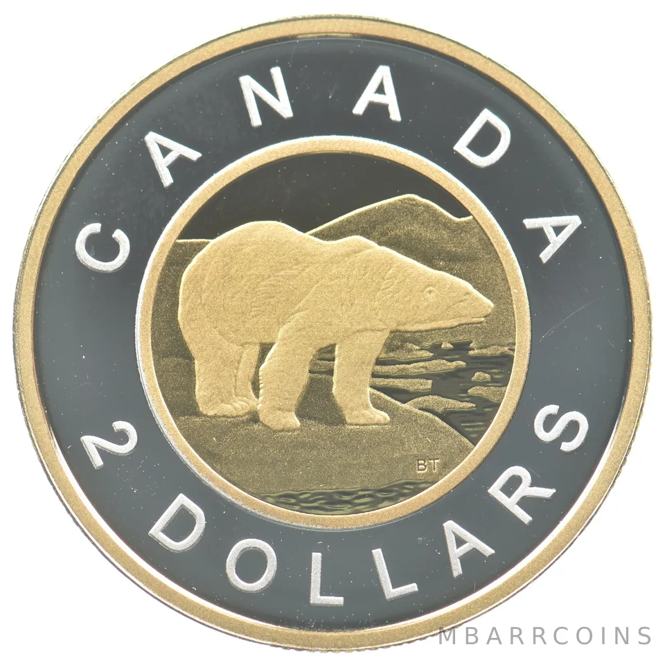 2021 Canada 2 Dollars Gilt Silver Polar Bear *6677