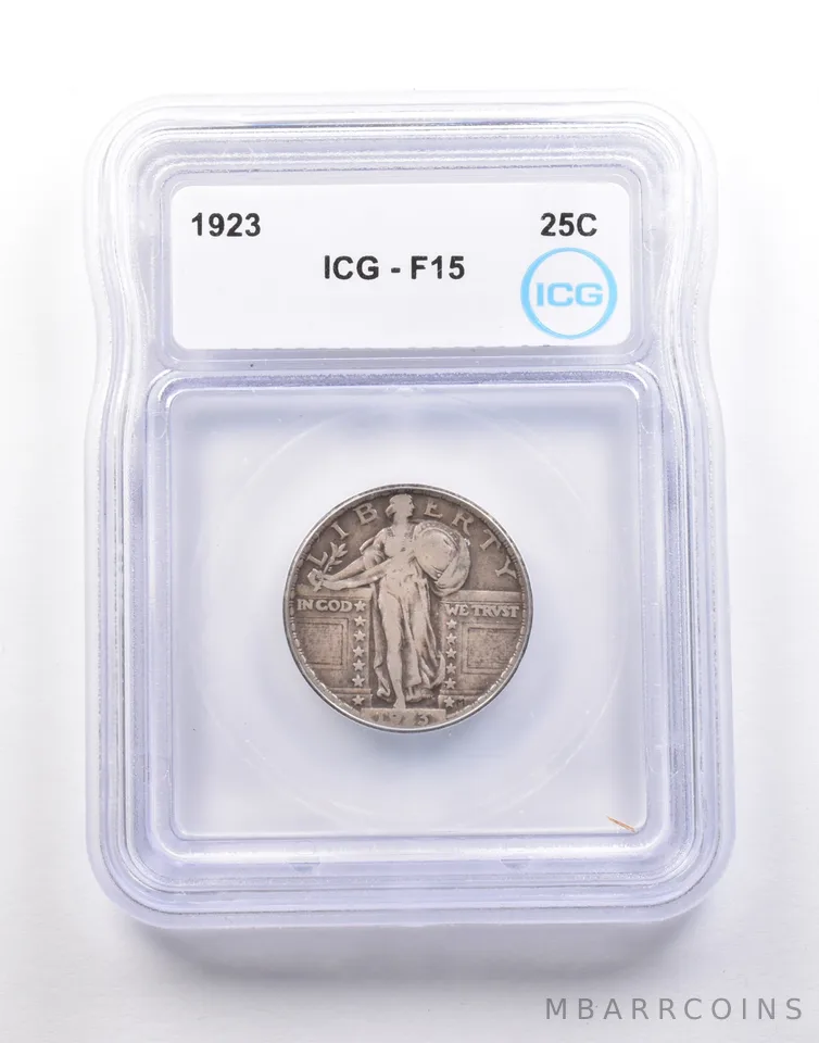 1923 Standing Liberty Quarter F15 ICG *5073